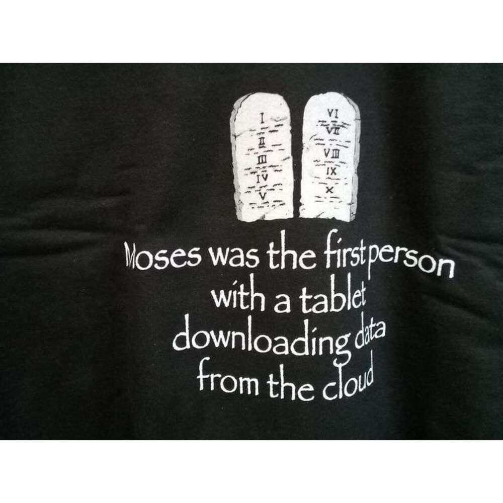 Moses Tablet Sweatshirt – Funny Graphic, Gildan Heavy Blend Size S, Pullover - Picture 11 of 13